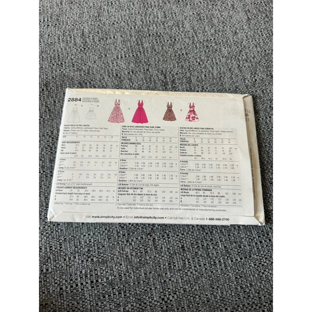 Simplicity sewing pattern